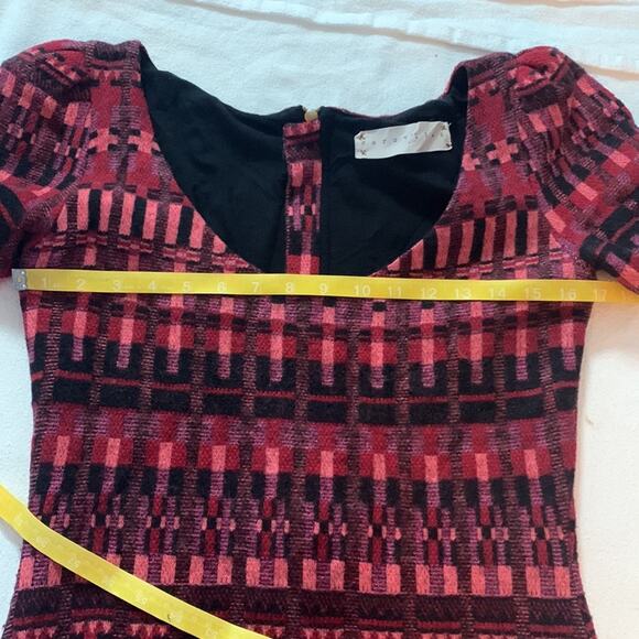 Korovilas anthropologe womens large isabell dress burgundy picasso print red woo - Picture 14 of 16